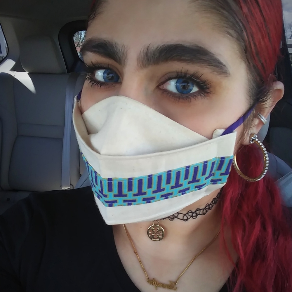 Repurposed Tory Burch Origami Face Mask